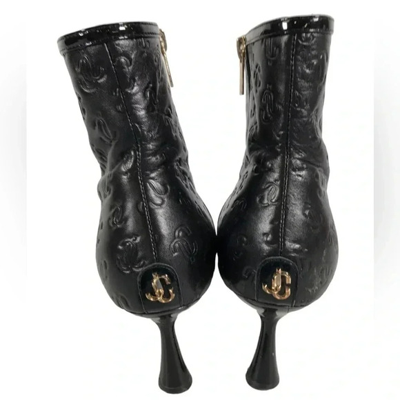 Jimmy Choo Womens Black Leather Italy Pointed Toe Zip Up Ankle Booties Size 40 - Picture 4 of 8